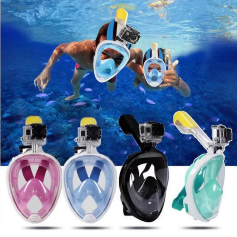 Freediving Mask Set - Full Face Diving Mask Underwater Snorkeling