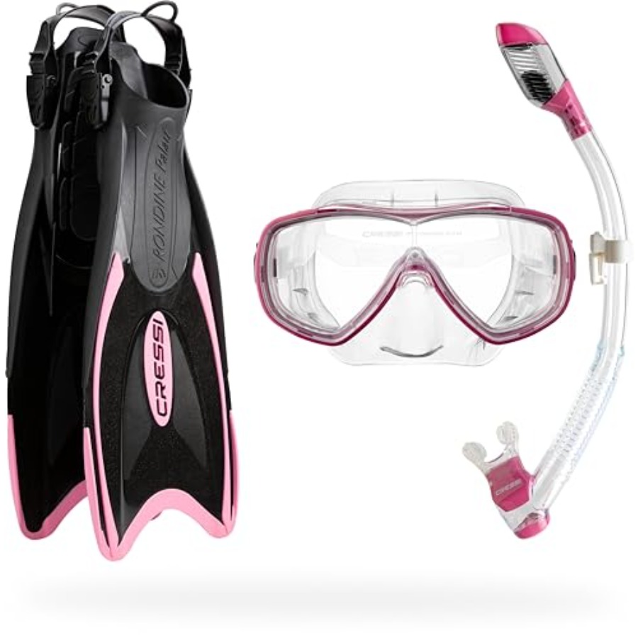 Freediving Mask Set - Adult lightweight premium travel snorkel set