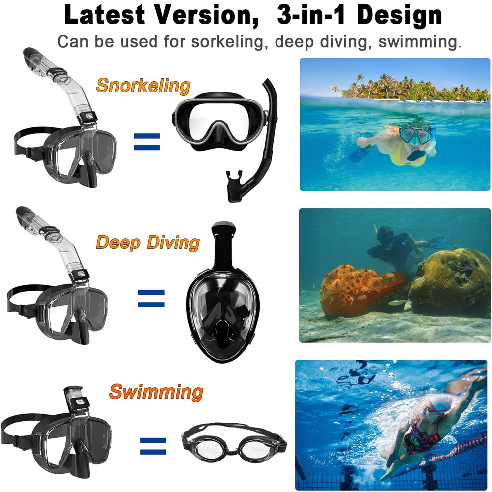 Diving Masks Foldable Anti-Fog - مراجعة Freediving Mask Set وسعره