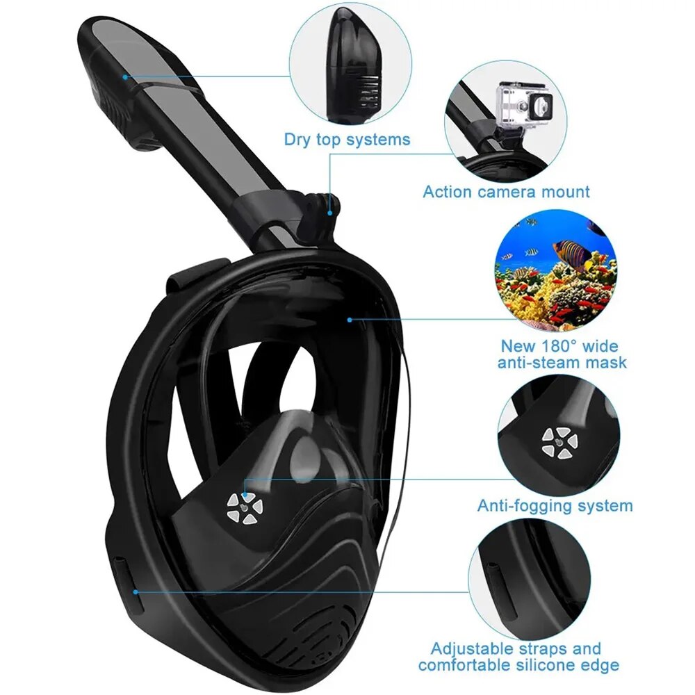 Underwater Snorkeling Full Fac - مراجعة Freediving Mask Set وسعره
