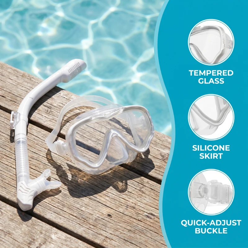 2Pcs Anti-Fog Leak-Proof House - مراجعة Freediving Mask Set وسعره